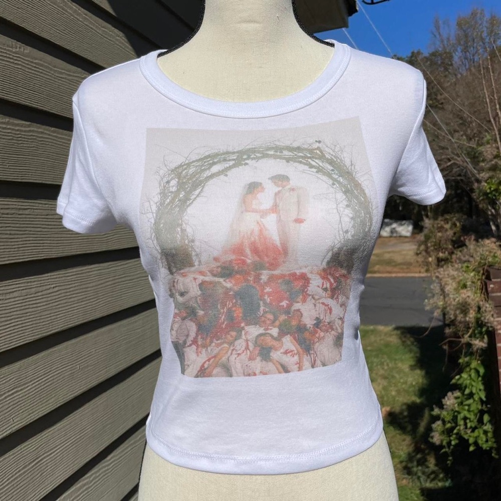 Twilight Breaking Dawn Wedding cropped baby tee by hand made to order - Picture 4 of 4